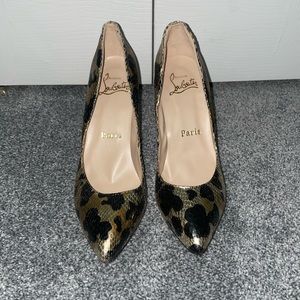 Christian Louboutin leopard red bottom heels